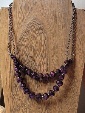 Purple Aurora Borealis Bead Necklace
